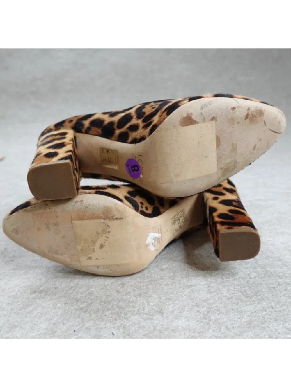 J.Crew Collection Womens Heels 8 Black Cheetah Print Hair On Hide Italy Etta